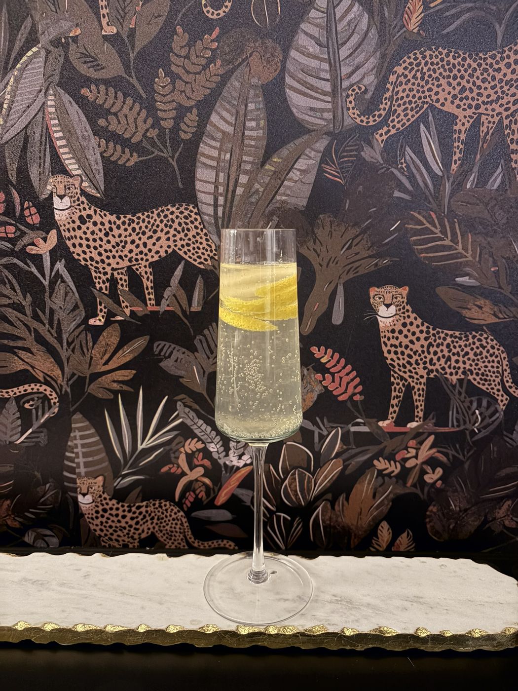 Craft cocktail served in a coupe glass