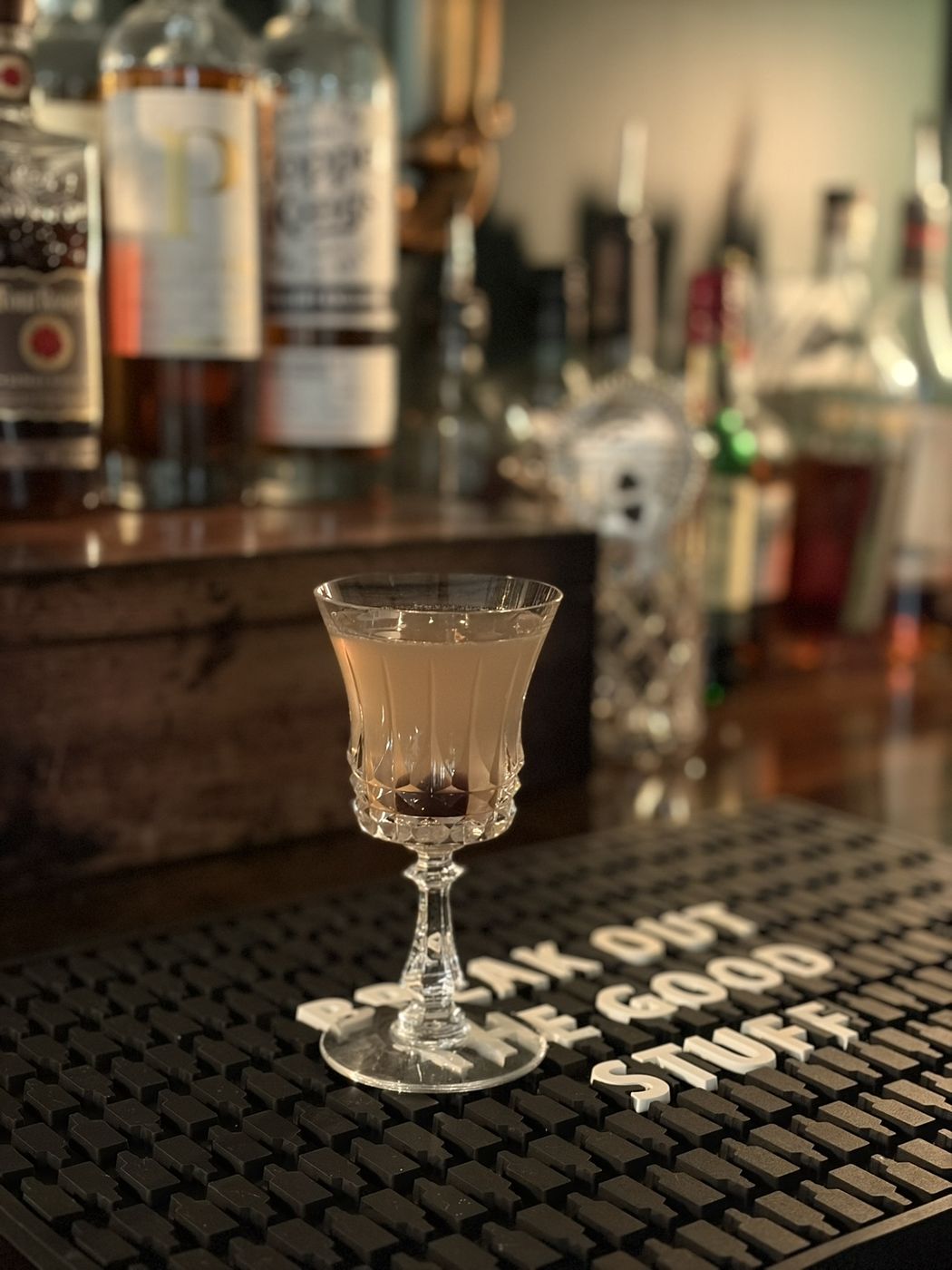 Signature cocktail made fresh for a guest