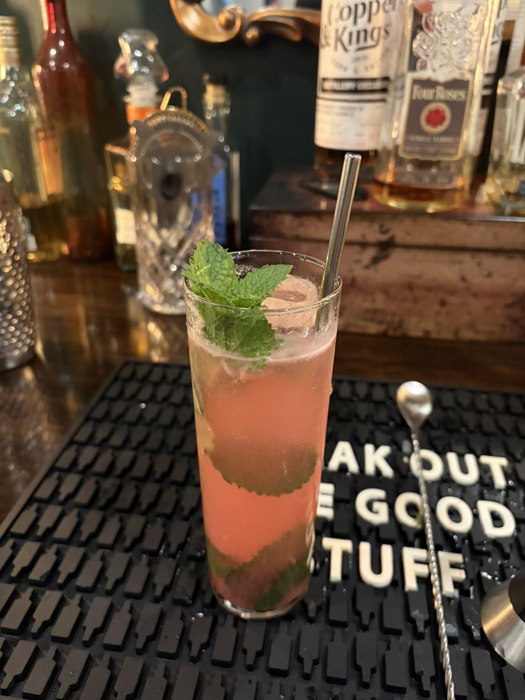 Bartender-made cocktail with premium ingredients