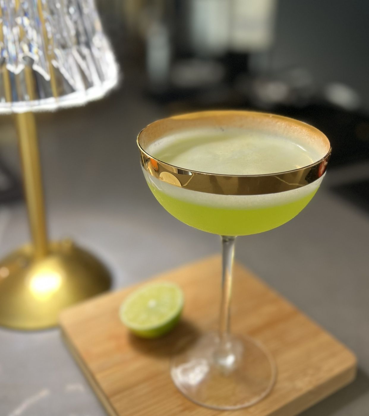 Craft cocktail with a custom garnish