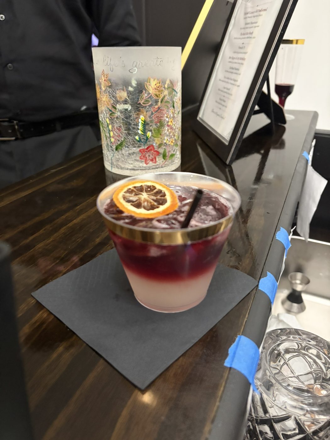 Craft cocktail crafted and garnished at the bar