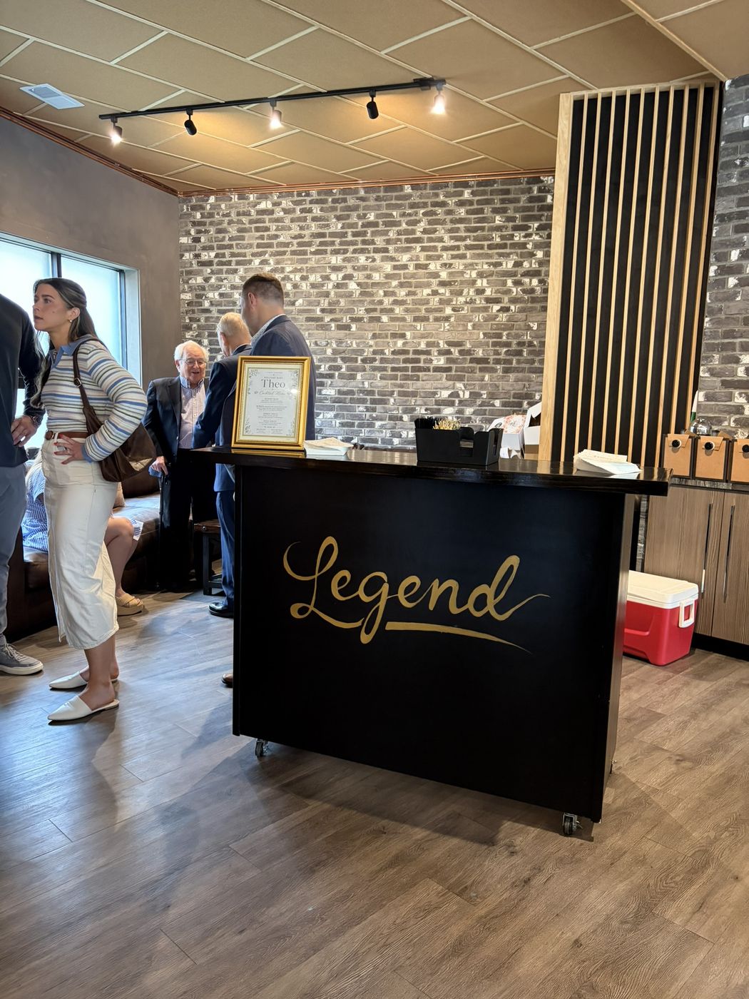 Legend Mobile Bar branded cart set up for a special event